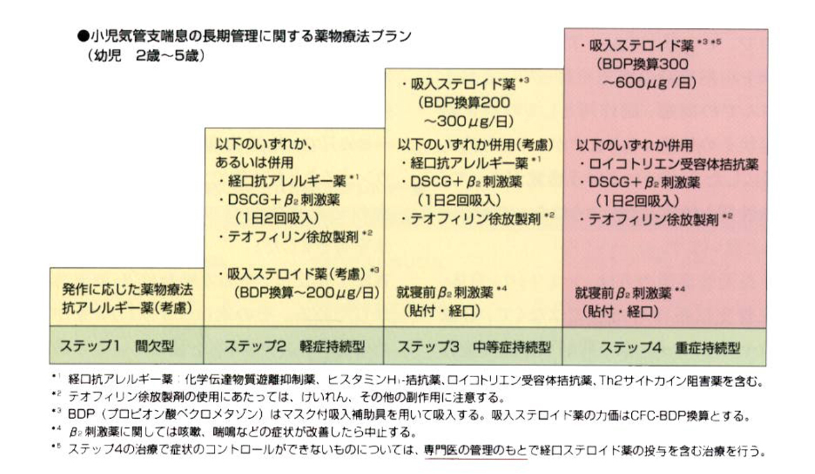 乳児気管支喘息の長期管理に関する薬物療法プラン 2歳~5満