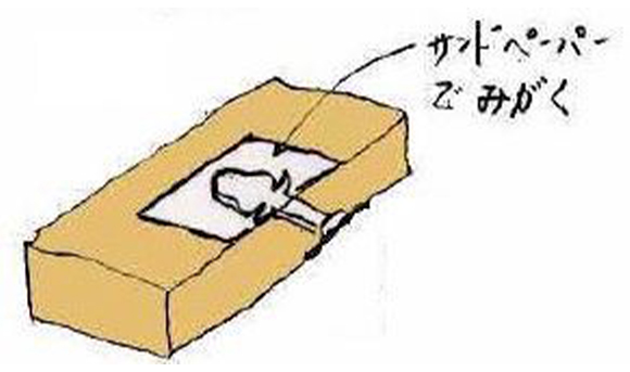 作り方(7)サンドペーパーでみがく